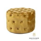 Taylor Velvet Mustard Yellow Round Footstool image