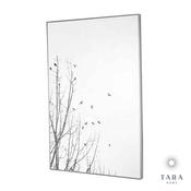 Forest Silhouette Mirror Art With Silver Frame image
