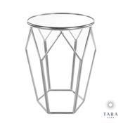 Geometric Accent Silver Table with Mirrored Top image
