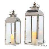 Tiffany Set of Two Chrome Lanterns image
