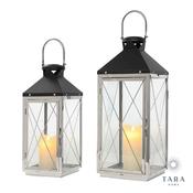 Nova Set of Two Chrome &amp; Grey Lanterns image