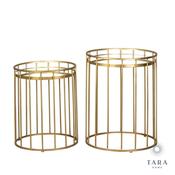 Cage Set of Two Round Gold Side Tables image