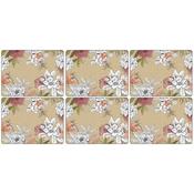 Pimpernel Floral Sketch Six Placemats &amp; Coasters image