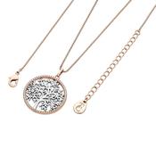 Silver Tree of Life in Rose Gold CZ Circle Pendant image