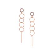 Romi Rose Gold Circle and Bar Drop Earrings image