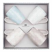 Newgrange Ella Bone China Mug Set 4 Grey and Blue image