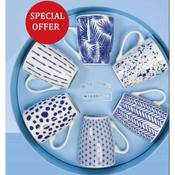 Newbridge Silverware 6 Blue Botanic Porcelain Mugs image