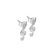 Treble Clef Earrings with Clear Stones image