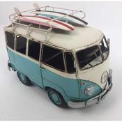 VW Blue Vintage Camper with Two Surf Boards image