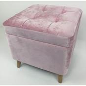 Square Pink Stool with Storage Compartment Large image