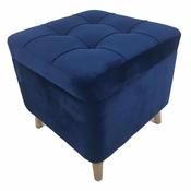 Square Navy Stool with Storage Compartment Small image