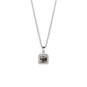 Square Pendant with Clear and Black Stone Settings image