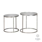 Avery Set of 2 Silver Side Tables Round image