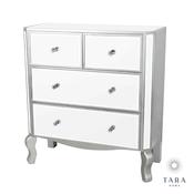 Reflection 4 Drawer Mirrored Chest with Curved Leg image