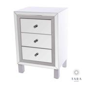 Freya 3 Drawer White Mirrored Locker image