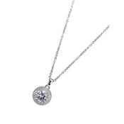 Silver White Stone and Diamante Pendant Necklace image