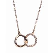 Rose Gold Interlocking Diamante Rings Necklace image