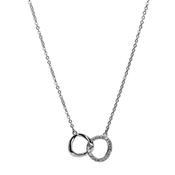 Silver Interlocking Diamante Rings Necklace image