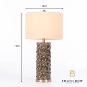 Talia Ceramic Lamp Cyl Leaf Pattern Deep Green image