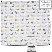 Silly Sausage Dogs Ochre Blanket 135 x 135cm image
