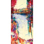 Doug Eaton Linear Lake Canvas Art 50x100cm image