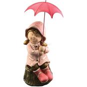 Girl on Log with Pink Umbrella image