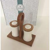 Slaneyside White Salt and Pepper on Wooden Tray image