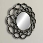 Round Scalloped Design Antique Silver Mirror 57cm image