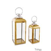 Set of 2 Gold and Silver Minaret Lanterns image