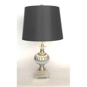 Turin Table Lamp Silver and Glass Base with Black image