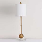 Lund Gold Table Lamp with White Shade H28inch image