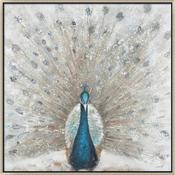 Hand Painted Peacock Framed Picture image