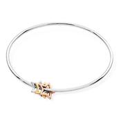 Tipperary Crystal Triple Stars Silver Bangle image