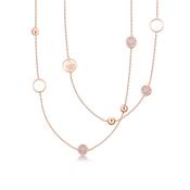 Romi Rose Gold Pave and Bead Necklace image