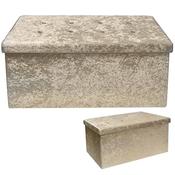 Champagne Crushed Velvet Folding Storage Box image