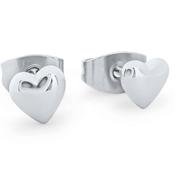 Heart 8mm Stud Earrings Silver image