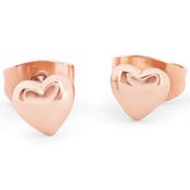 Heart 8mm Stud Earrings Rose Gold image