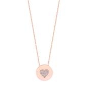 Heart Pave Coin Pendant Rose Gold image