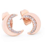 Half Moon Stud Earrings Rose Gold image