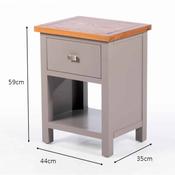 Harvey 1 Drawer Side Table Grey/Oak image
