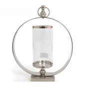 Aluminium Glass Hurricane Lamp H 40cm W 31cm image