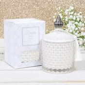 Glass Diamond Candle Jar Fresh Linen Fragrance image