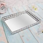 Rectangular Crystal Edged Mirrored Tray image