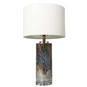 Luna Glass Table Lamp White Linen Shade image