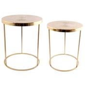 Set of 2 Gold Design Top Tables image