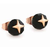 Moon Black Stud Earrings Rose Gold image