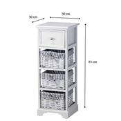 Chester 1 Drawer 3 Basket Storage Unit Grey image
