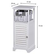Boston 1 Door 1 Basket Storage Cabinet White image