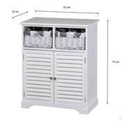 Boston 2 Door 2 Basket Storage Cabinet White image