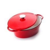 Ibili Cast Iron Oval Casserole Red 27cm image